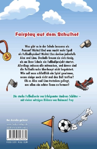 Buchcover und Innenansicht für das Buch: Die Pausenkicker - Anpfiff auf dem Schulhof