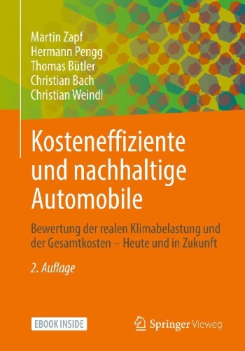 Buchcover und Innenansicht für das Buch: Kosteneffiziente und nachhaltige Automobile