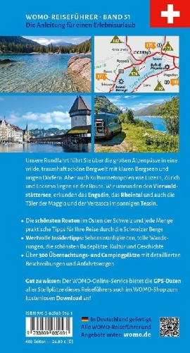 Buchcover und Innenansicht für das Buch: Entdeckertouren mit dem Wohnmobil Schweiz Der Osten