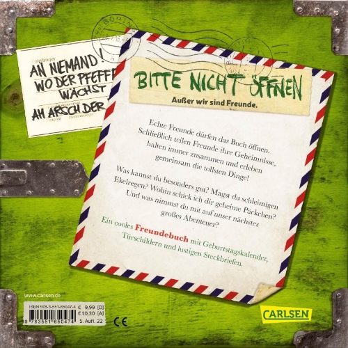 Buchcover und Innenansicht für das Buch: Bitte nicht öffnen: Nur meine Freunde (Freundebuch)