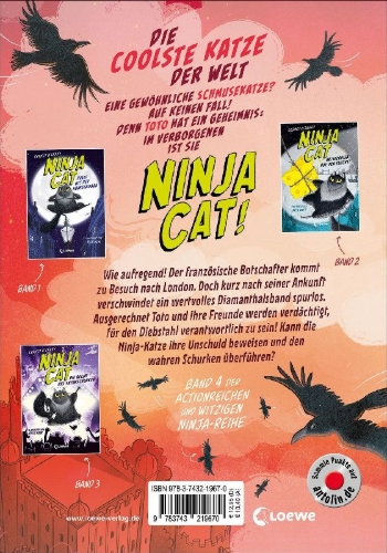Buchcover und Innenansicht für das Buch: Ninja Cat (Band 4) - Der mysteriöse Juwelenraub