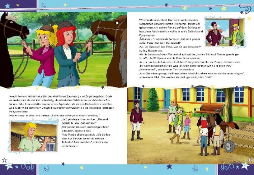 Buchcover und Innenansicht für das Buch: Bibi & Tina: Meine liebsten Gutenachtgeschichten