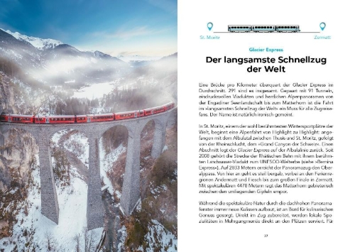 Buchcover und Innenansicht für das Buch: Der verrückteste Reiseführer mit dem Zug