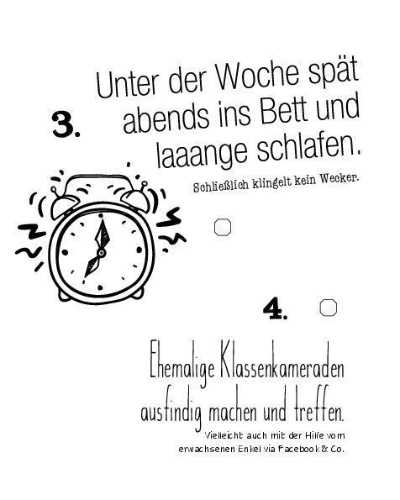 Buchcover und Innenansicht für das Buch: Die Bucket List für Rentner