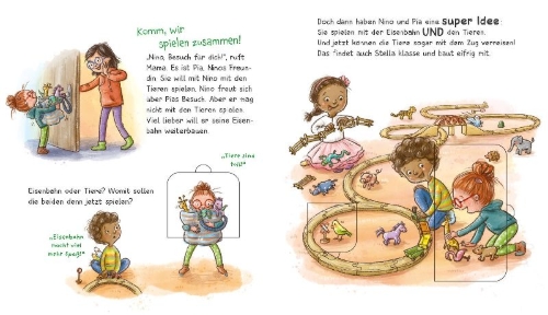 Buchcover und Innenansicht für das Buch: WAS IST WAS Meine Welt Band 11 Wir helfen und vertragen uns!