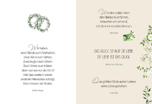 Buchcover und Innenansicht für das Buch: Zur Hochzeit für euch zwei
