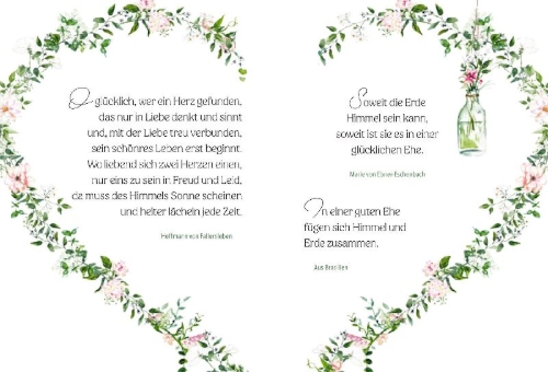 Buchcover und Innenansicht für das Buch: Zur Hochzeit für euch zwei