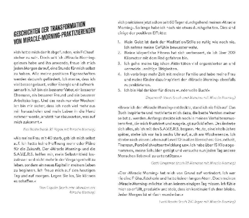 Buchcover und Innenansicht für das Buch: The Miracle Morning