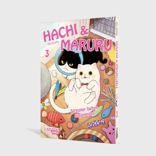 Buchcover und Innenansicht für das Buch: Tsure-neko Maruru to Hachi