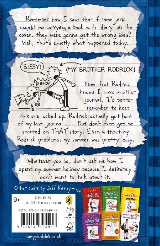 Buchcover und Innenansicht für das Buch: Diary of a Wimpy Kid 02. Rodrick Rules