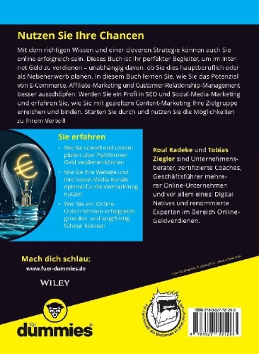 Buchcover und Innenansicht für das Buch: Online richtig Geld verdienen für Dummies