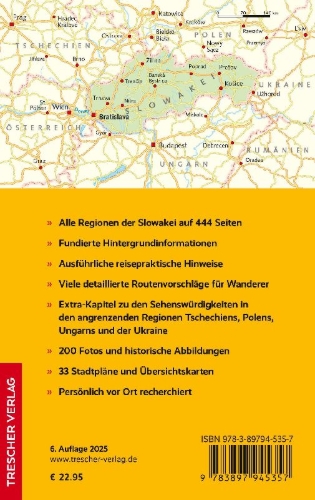 Buchcover und Innenansicht für das Buch: TRESCHER Reiseführer Slowakei