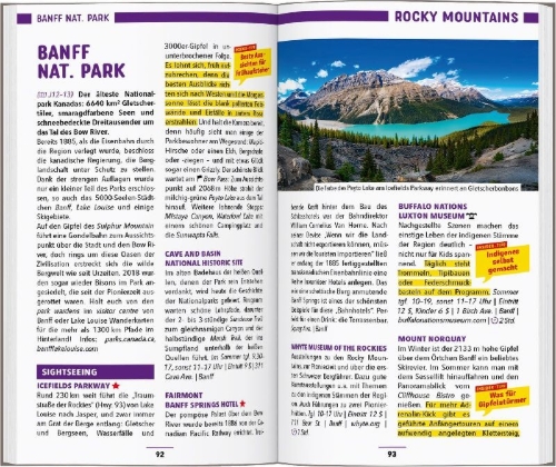Buchcover und Innenansicht für das Buch: MARCO POLO Reiseführer Kanada West, Rocky Mountains, Vancouver