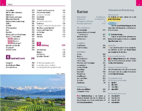 Buchcover und Innenansicht für das Buch: Reise Know-How Reiseführer Bodensee
