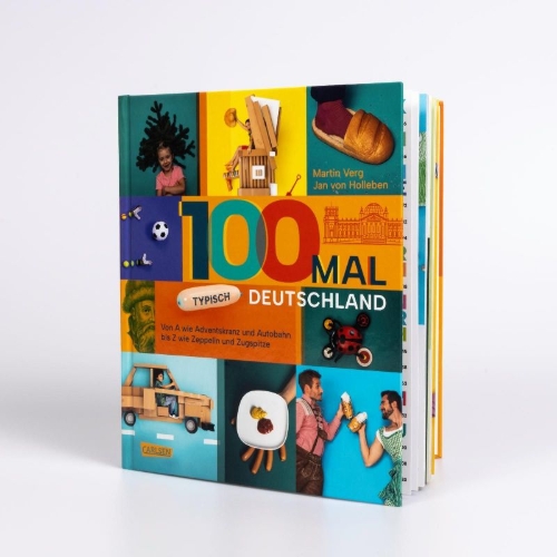 Buchcover und Innenansicht für das Buch: 100 mal typisch Deutschland
