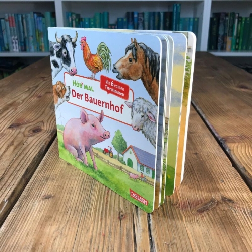 Buchcover und Innenansicht für das Buch: Hör mal (Soundbuch): Der Bauernhof