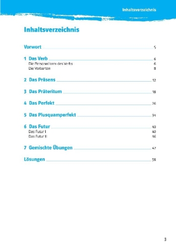 Buchcover und Innenansicht für das Buch: 10-Minuten-Training Deutsch Grammatik Zeiten 5. - 7. Klasse