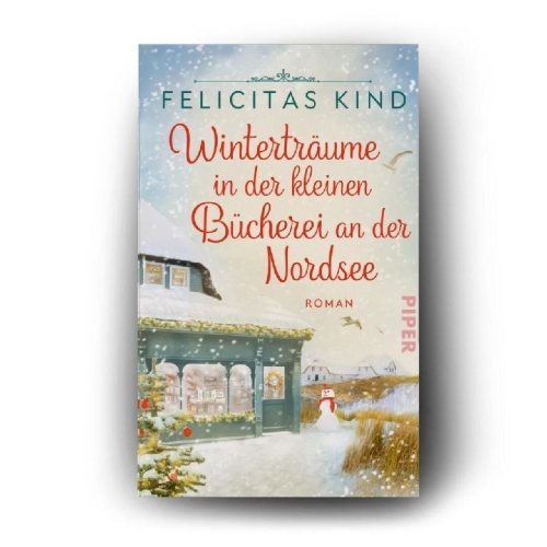 Buchcover und Innenansicht für das Buch: Winterträume in der kleinen Bücherei an der Nordsee