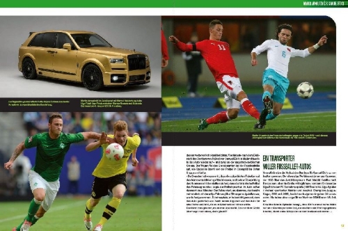 Buchcover und Innenansicht für das Buch: Die Autos der Fußball-Stars