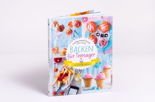 Buchcover und Innenansicht für das Buch: Backen für Teenager - verrückt & einfach