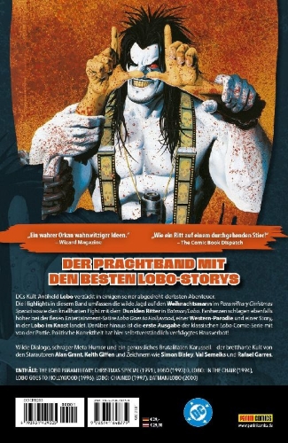 Buchcover und Innenansicht für das Buch: The Lobo Paramilitary Christmas Special #1, Lobo (1993) #0, Lobo: In the Chair #1, Lobo Goes to Hollywood #1, Lobo Chained #1, Batman/Lobo #1