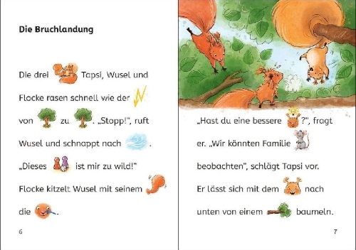 Buchcover und Innenansicht für das Buch: Bildermaus - Geschichten von frechen Eichhörnchen