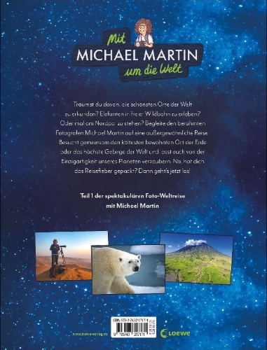 Buchcover und Innenansicht für das Buch: Mit Michael Martin um die Welt - Unsere wundervolle Erde