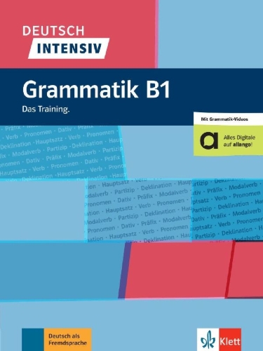 Buchcover und Innenansicht für das Buch: Deutsch intensiv Grammatik B1.  Buch + online