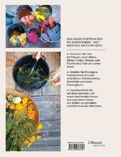 Buchcover und Innenansicht für das Buch: Das Handbuch der Pflanzenfarben