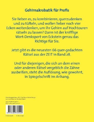 Buchcover und Innenansicht für das Buch: Eckstein - Um die Ecke gedacht 28