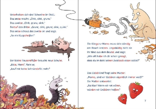Buchcover und Innenansicht für das Buch: Leselöwen - Die lustigsten Witze zum Lesenlernen