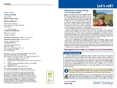 Buchcover und Innenansicht für das Buch: Reise Know-How Reiseführer Europa per Rad