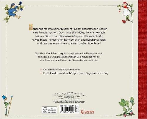 Buchcover und Innenansicht für das Buch: Hänschen im Blaubeerenwald