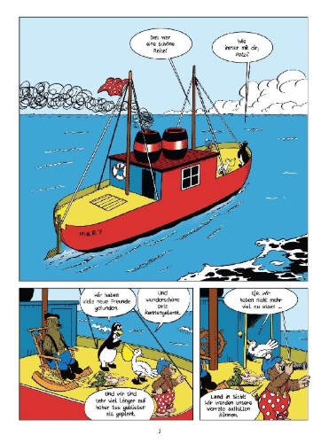 Buchcover und Innenansicht für das Buch: Petzi en Suisse