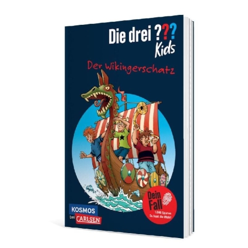 Buchcover und Innenansicht für das Buch: Die drei ??? Kids Dein Fall: Der Wikingerschatz