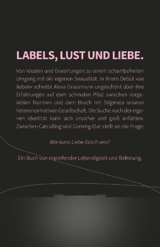 Buchcover und Innenansicht für das Buch: sie lieben
