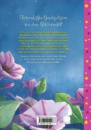 Buchcover und Innenansicht für das Buch: Gloria Glühwürmchen (Band 3) - Zauberhafte Glitzernächte
