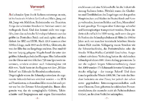 Buchcover und Innenansicht für das Buch: Sächsische Schmalspurbahnen