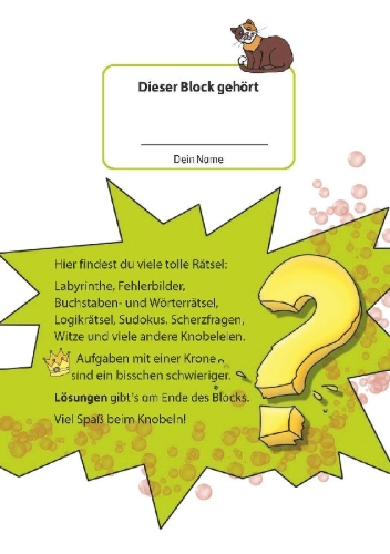 Buchcover und Innenansicht für das Buch: Rätselblock ab 8 Jahre - Band 2