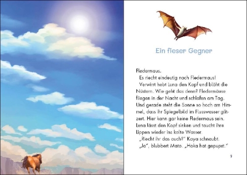 Buchcover und Innenansicht für das Buch: Wildpferde - mutig und frei (Band 2) - Im Tal der Gefahren