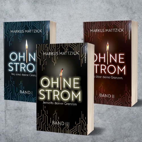 Buchcover und Innenansicht für das Buch: Ohne Strom - Jenseits deiner Grenzen (Band 3)