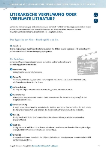 Buchcover und Innenansicht für das Buch: 22 Bahnen - Caroline Wahl - Lehrerheft