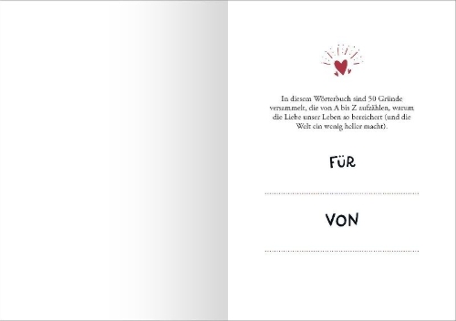 Buchcover und Innenansicht für das Buch: Liebe (Substantiv, f)