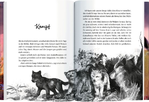 Buchcover und Innenansicht für das Buch: Als die Wölfe fliehen mussten