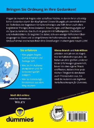 Buchcover und Innenansicht für das Buch: Übungsbuch Kognitive Verhaltenstherapie für Dummies