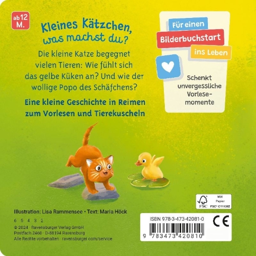 Buchcover und Innenansicht für das Buch: Mein liebstes Vorlese-Fühlbuch - Die kleine Katze