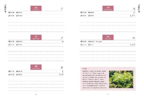 Buchcover und Innenansicht für das Buch: Mein Gartenkalender 2027