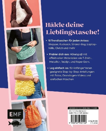 Buchcover und Innenansicht für das Buch: My Crochet Bag - Handtaschen häkeln