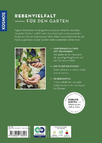 Buchcover und Innenansicht für das Buch: Wein im Garten anbauen & ernten