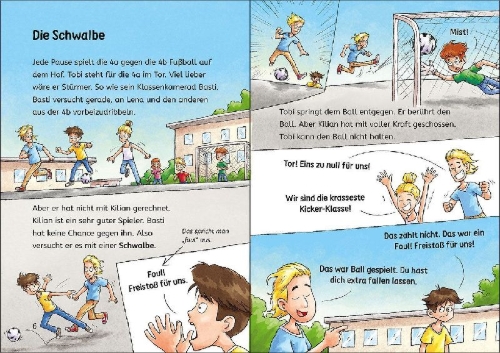 Buchcover und Innenansicht für das Buch: Leselöwen 3. Klasse - Die krasse Kicker-Klasse